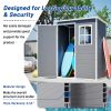Resin Outdoor Storage Shed 5X3Ft with Floor Lockable Garden Shed With Window Sloped Roof Weather-Resistant Tool Shed For Garden Tools, Supplies, ETC.