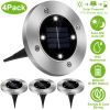 Solar Ground Light Waterproof Buried In-Ground Path Deck Lawn Patio Light 4Led