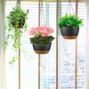 Hanging Planter With Drainage Holes Removable Self-Watering Tray 4Pcs 9.64In Diameter Plastic Hanging Flower Plant Pots For Indoor Outdoor