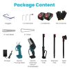 Cordless Pruning Shear And Electric Chainsaw 4 In 1 with Max 5.5Ft Extension Poles 4” 6” Pole Saw Brushless Pruning Shear With 2Pcs 3.0Ah Ba