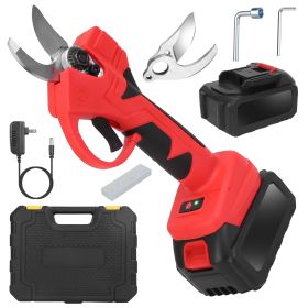 Cordless Rechargeable Pruning Shears 21V 40mm 1.57 in Tree Branch Cutter With 2 Batteries Sharpening Stone Garden Backyard Hedge