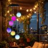 Solar Ball Wind Chime 7 Color Changing Wind Chime For Outside Ipx4 Waterproof Outdoor Garden Yard Decor