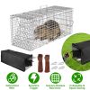 Humane Trap Cage With Waterproof Cover Gloves Catch Release Live Animal Rodent Cage Collapsible Galvanized Wire For Raccoons Beavers Groundhogs