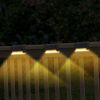 Solar Powered Led Outdoor Lights Ip55 Waterproof Dusk To Dawn Sensor Fence Lamps For Stairs Yard Railing Gardening