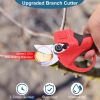 Cordless Rechargeable Pruning Shears 21V 40mm 1.57 in Tree Branch Cutter With 2 Batteries Sharpening Stone Garden Backyard Hedge
