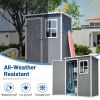 Resin Outdoor Storage Shed 5X3Ft with Floor Lockable Garden Shed With Window Sloped Roof Weather-Resistant Tool Shed For Garden Tools, Supplies, ETC.
