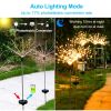 Solar Powered Starburst / Firework Lights 240 Led Garden Path Decor Lights 2Pcs