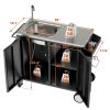Outdoor Grill Cart With Storage Kitchen Prep Station Cart Outdoor Grill Table With Wheels Sink For Patio Backyard Bbq