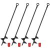 Heavy Duty Ground Auger Stakes 4 Pack 2.76In Wide Spiral Drill Bits Hole Digging Drill Shaft Farm Vegetable Flower Planting Gardening Planter Digger