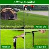 Heavy Duty Ground Auger Stakes 4 Pack 2.76In Wide Spiral Drill Bits Hole Digging Drill Shaft Farm Vegetable Flower Planting Gardening Planter Digger