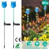Solar Powered Tulip Garden Light Windmill Waterproof Landscape Stake Lamp Decorative Lawn Lights Garden Yard Driveway Walkway Patio