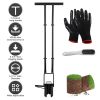 Gardening Bulb Transplanter Long Handle Tool 5 In 1 with Gloves Brush Serrated Base Dual Pedal Digging Holes To Plant Spring Flowers & Plants