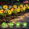 Solar Sunflower Lights Outdoor Waterproof Warm White Lights With 2 Lighting Modes Ip44 Decorative Solar Flower Lights For Yard Patio Porch Garden