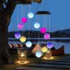 Solar Ball Wind Chime 7 Color Changing Wind Chime For Outside Ipx4 Waterproof Outdoor Garden Yard Decor