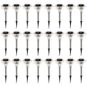 Solar Garden Lights 24Packs Ip44 Waterproof Outdoor Pathway Lights Color Changing Landscape Lamps 10Hrs Lawn Lighting Driveway Walkway