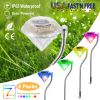 Outdoor Solar Diamond Led Lights 4Pcs 7-Color Changing Ip65 Waterproof Pathway Stake Decorative Lamp For Garden Patio Yard Walkway