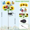 Solar Sunflower Lights Outdoor Waterproof Warm White Lights With 2 Lighting Modes Ip44 Decorative Solar Flower Lights For Yard Patio Porch Garden