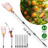 2-In-1 Pole Saw & Fruit Picker With 1.3-9.6Ft Extendable Stainless Steel Pole Manual Tree Pruner With 65Mn Steel Blade Fruit Picking Basket