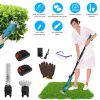 Pole Mini Hedge Trimmer & Grass Shear Electric Cordless Handheld Hedge Trimmer With 90° Rotatable Head Telescopic Extension Pole Gloves Goggles