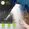 Solar Street Path Light Outdoor 180Leds Radar Sensor Remote Control Wireless Lamps Ip65 Waterproof Lighting For Garage Front Door Garden Pathway