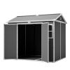 Outdoor Storage Shed With Floor Lockable Garden Shed With 2 Windows Ventilation & Sloped Roof Weather-Resistant For Garden Tools Lawn Equip