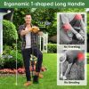 Gardening Bulb Transplanter Long Handle Tool 5 In 1 with Gloves Brush Serrated Base Dual Pedal Digging Holes To Plant Spring Flowers & Plants