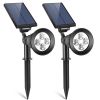Solar Spotlight 2Pcs Outdoor Waterproof Dusk To Dawn Light Wall Path Lawn Garden Lamp
