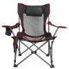 Foldable Camping Chair 330Lbs Ld Heavy Duty Steel Lawn Chair Collapsible Chair With Reclining Backrest Angle Cup Holder Pillow Side Pocket Carry Bag