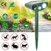 Solar Ultrasonic Animal Repeller Pir Sensor Animal Repellent Chaser With Flashing Light Ipx4 Waterproof For Chasing Deer Raccoon Squirrel Rat Skunk