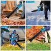 Cordless Leaf Blower 93Mph 431Cfm Battery Powered Leaf Blower 6 Variable Speeds 2 Rechargeable Batteries Yard Garden Garage driveway