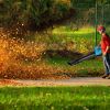 Cordless Leaf Blower 93Mph 431Cfm Battery Powered Leaf Blower 6 Variable Speeds 2 Rechargeable Batteries Yard Garden Garage driveway