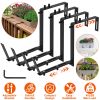 Planter Box Brackets Adjustable 4Pcs Flower Box Holders Window Boxes Planters Hooks No Drill Railing Planter Mounts For Windowsills Gardens Fences