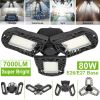 Led Garage Light, Imountek E26/E27 80W 7000Lm 6500K Garage Ceiling Light Deformable Workshop Lamp Die Cast Aluminum Led Ceiling Light Bulbs With 3 Adj