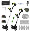21V Rechargeable Weed Eater Edger String Trimmer Grass Mower Bush Cutter with 16800Rpm 2X 3000Mah Batteries 3.6-4.6Ft Length 90° Rotatable Angle