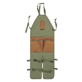 Multi-Pocket Gardening Pruning Longe Leg Apron for Farm (Type: Apron, Color: Green & Brown)