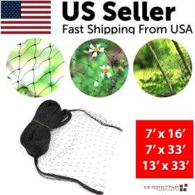 33FT Anti Bird Netting Pond Net Protection Tree Crops Plants Fruits Garden Mesh (Net Color: Black, Length: 7FT x 33FT)