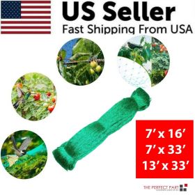 33FT Anti Bird Netting Pond Net Protection Tree Crops Plants Fruits Garden Mesh (Net Color: Green, Length: 7FT x 33FT)