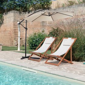 1 Piece 10ft Classic Hanging Umbrella Shade Offset Outdoor Market Garden, Backyard Umbrella with Cross Base Waterproof UV Protection Burgundy (Color: Beige)