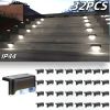 16/32PCS solar outdoor light, spring camping outdoor light, outdoor LED step light, solar charging, suitable for balconies, terraces, stairs, fences