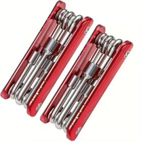 Portable Mini Folding Hex Socket Wrench, Chromium-vanadium Steel Construction, Gift, Outdoor, Portable (Option: 2PCS)